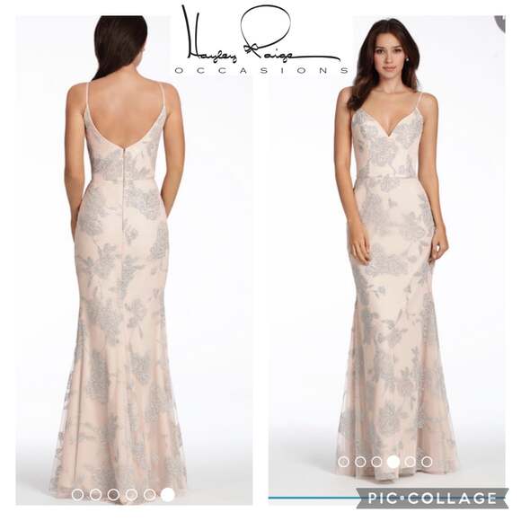 NWT Hayley Paige Occasions style 5717 low back sleeveless blush color size 2 - Picture 1 of 12